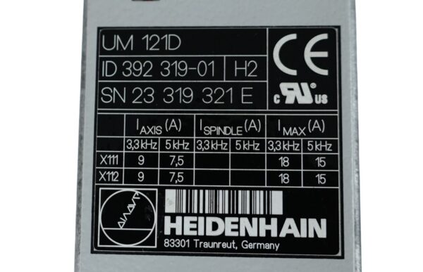 UM 121D 392 319-01 Heidenhain – urządzenie automatyki przemysłowej – zdjęcie produktu 3
