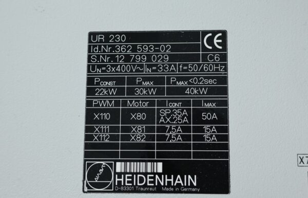 UR 230 362 593-02 Heidenhain 33A – urządzenie automatyki przemysłowej – zdjęcie produktu 3